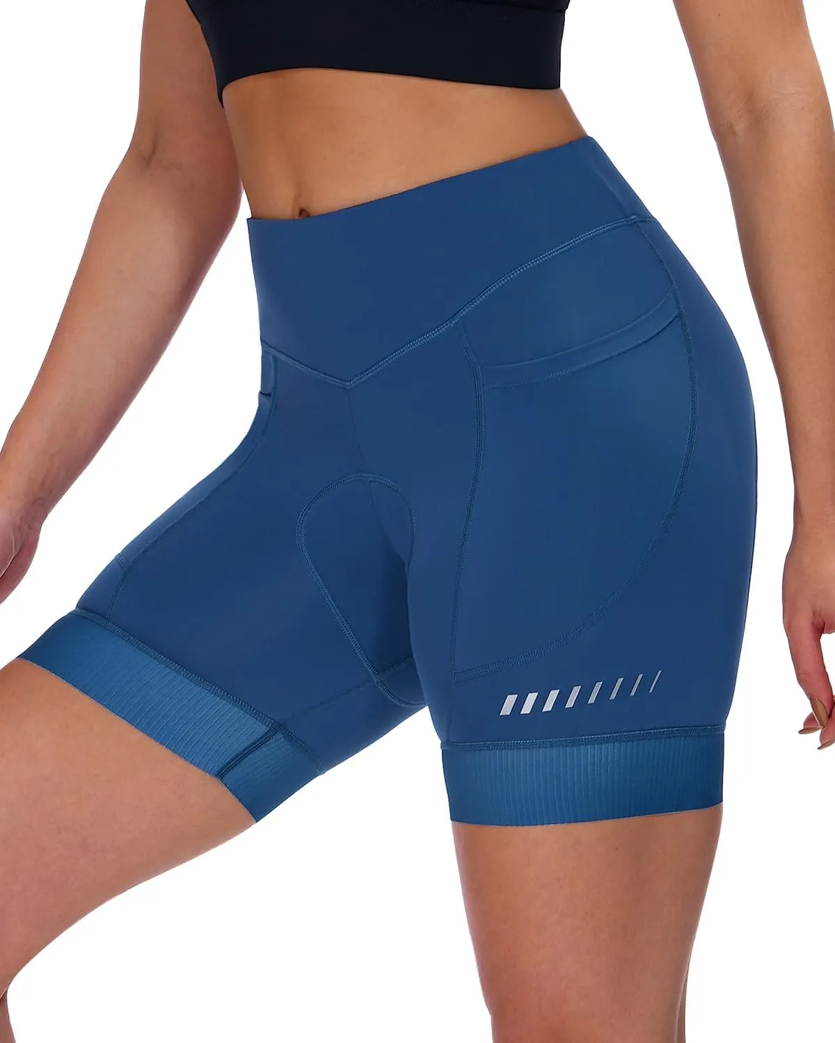 Sportneer Padded Bike Shorts Women - 4D Bicycle Cycling Riding Biking Shorts with 3 Pockets for Mountain Bike and Road