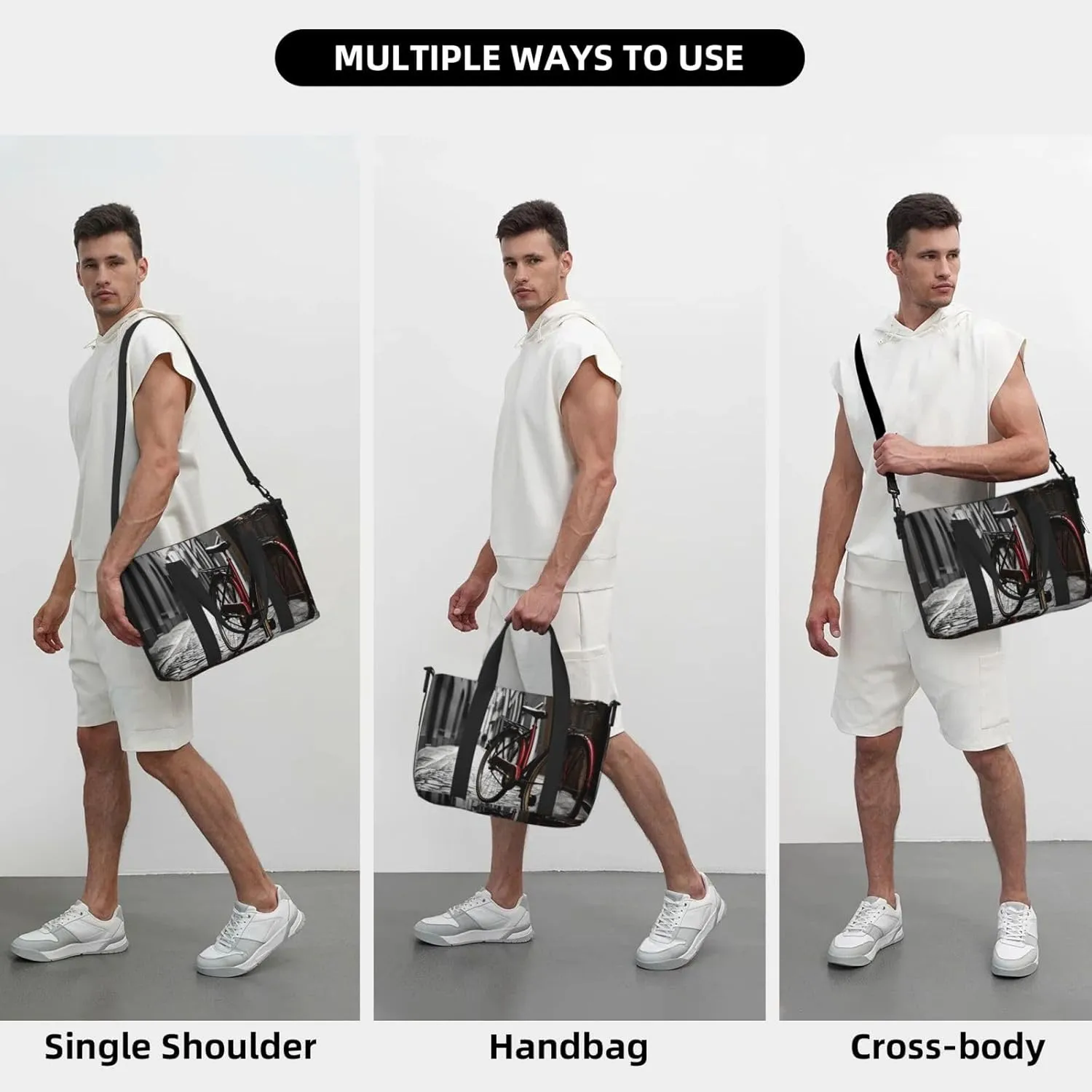 Sports Gym Bag for Women Men Travel Duffel Bag Tote Weekender Bag Carry on Overnight Bag for Travel Swimming Fitness Workout Sports Street Bicycle Duffle Bag