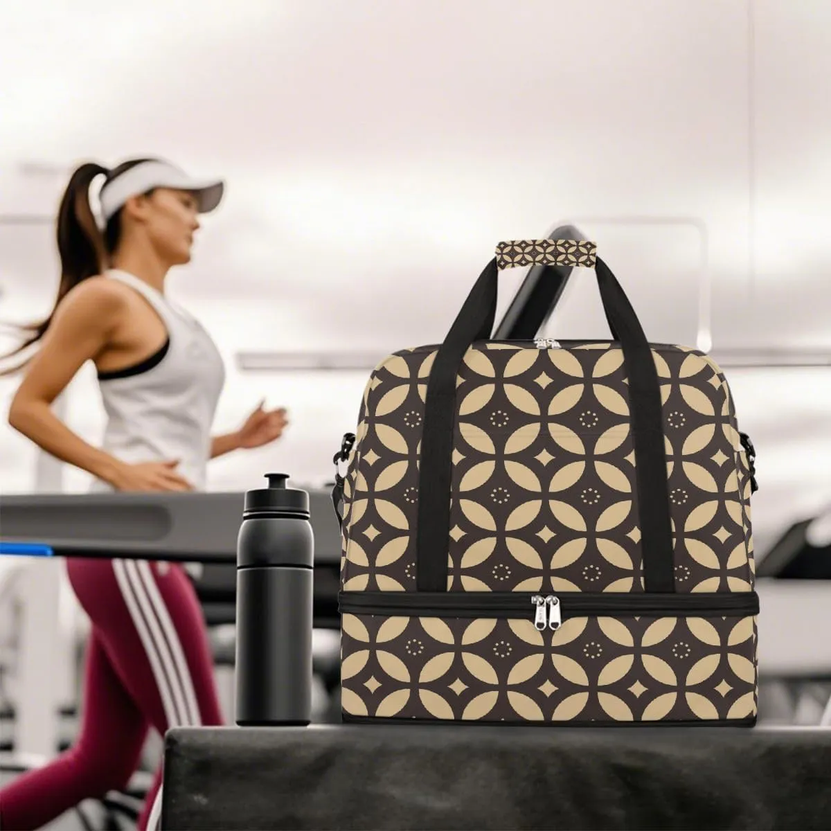 Sports Gym Bag Pattern Bohemian Large Travel Duffel Bag With Shoe Compartment Foldable Waterproof Carry-On Weekend Travel Bags for Camping Overnight Yoga Hospital Travel Bags