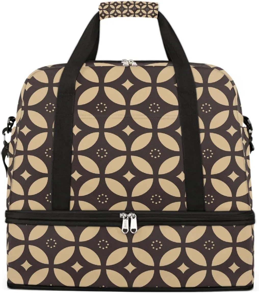 Sports Gym Bag Pattern Bohemian Large Travel Duffel Bag With Shoe Compartment Foldable Waterproof Carry-On Weekend Travel Bags for Camping Overnight Yoga Hospital Travel Bags