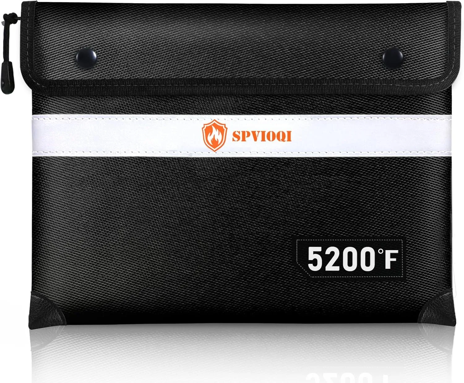 SPVIOQI Upgraded 5200°F Fireproof Document Bag, Fireproof Bag with Zipper/Reflective Strip, 8 Layers of Heat Insulated Materials, Fireproof Money Bag for Cash/Documents, Water Resistant Fire proof Bag