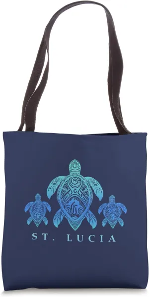 St. Lucia Tribal Green and Hawksbill Turtles Unity Tote Bag