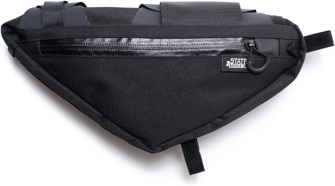 State Bicycle Co. Bicycle Frame Pouch Bag. 2.5L Big Storage, Bike Triangle Wedge Framebag For Mountain Bikes, Road Bikes, City Bicycles. Black