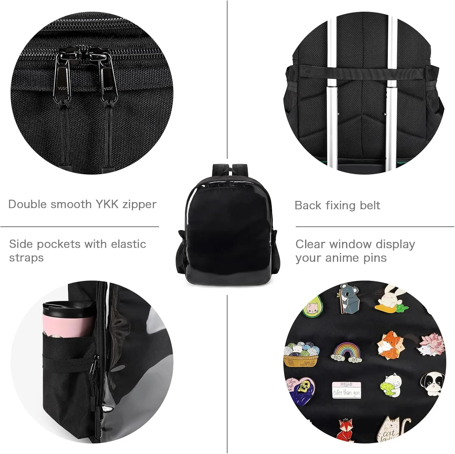 STEAMEDBUN Ita Bag Backpack with insert Pin Display Backpack for School Cosplay