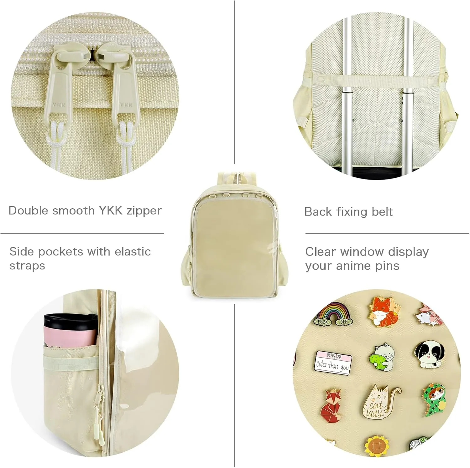 STEAMEDBUN Ita Bag Backpack with insert Pin Display Backpack for School Cosplay
