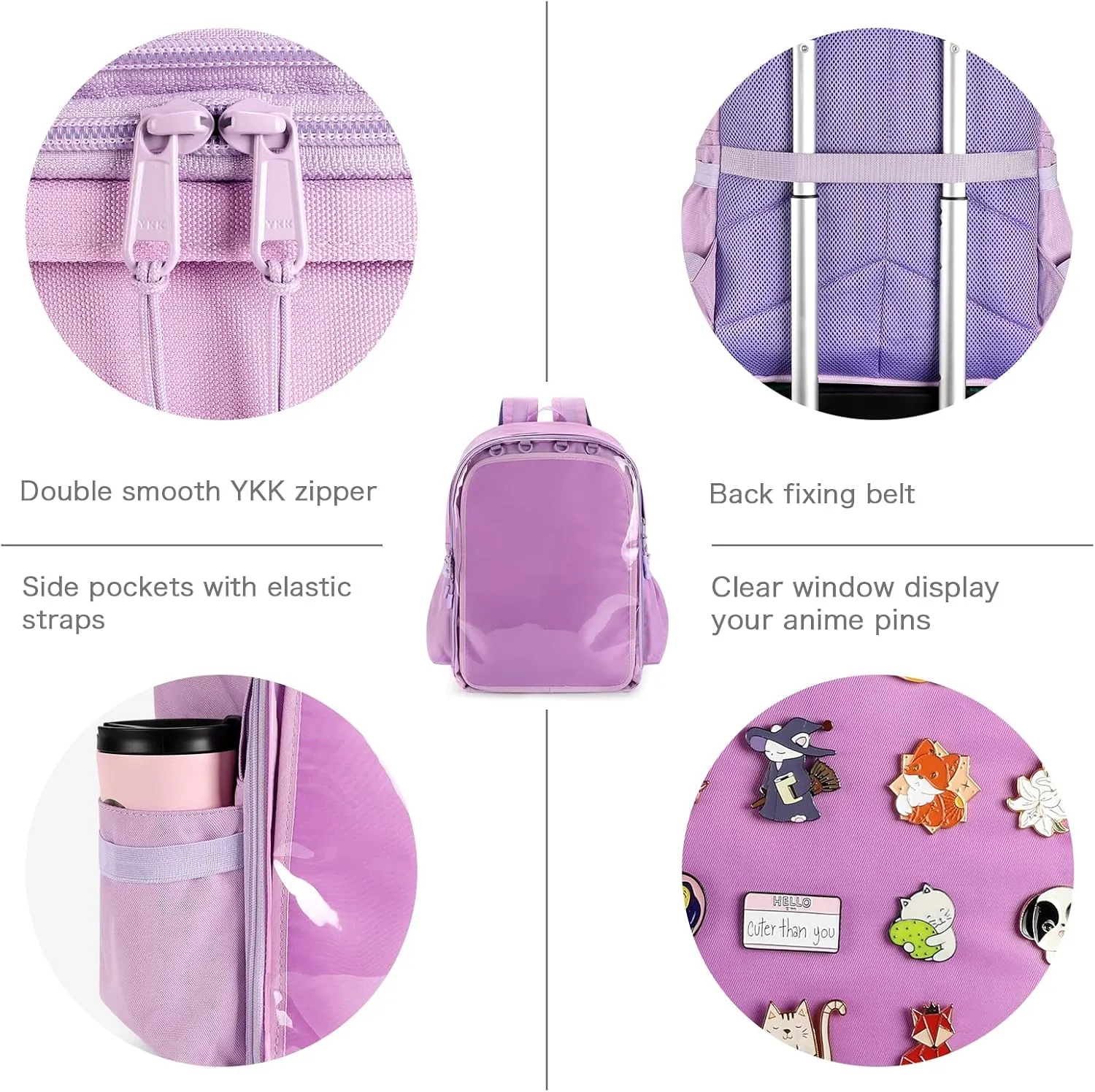 STEAMEDBUN Ita Bag Backpack with insert Pin Display Backpack for School Cosplay