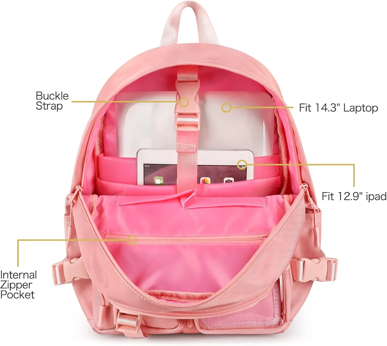 STEAMEDBUN Kawaii Backpack Cute Aesthetic Backpack for Girls,Ita Backpack with Inserts for School (without pins)