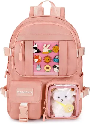 STEAMEDBUN Kawaii Backpack Cute Aesthetic Backpack for Girls,Ita Backpack with Inserts for School (without pins)