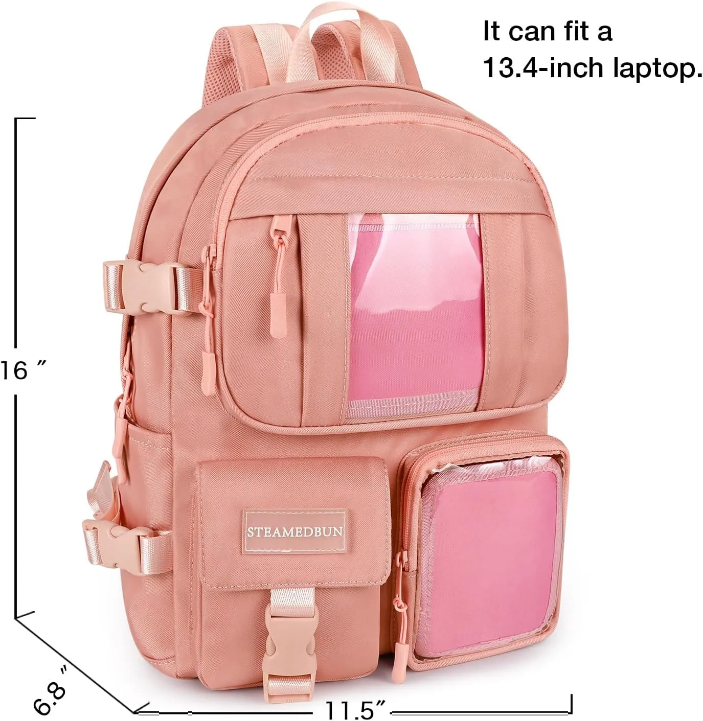 STEAMEDBUN Kawaii Backpack Cute Aesthetic Backpack for Girls,Ita Backpack with Inserts for School (without pins)
