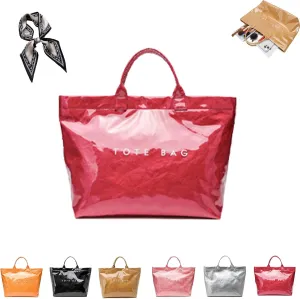 Stellaya Tote Bag, Pvc Tote Bag for Women, Stellaya Womens Letters Print Tote Bag, Fashion Tote Bag Top Handle