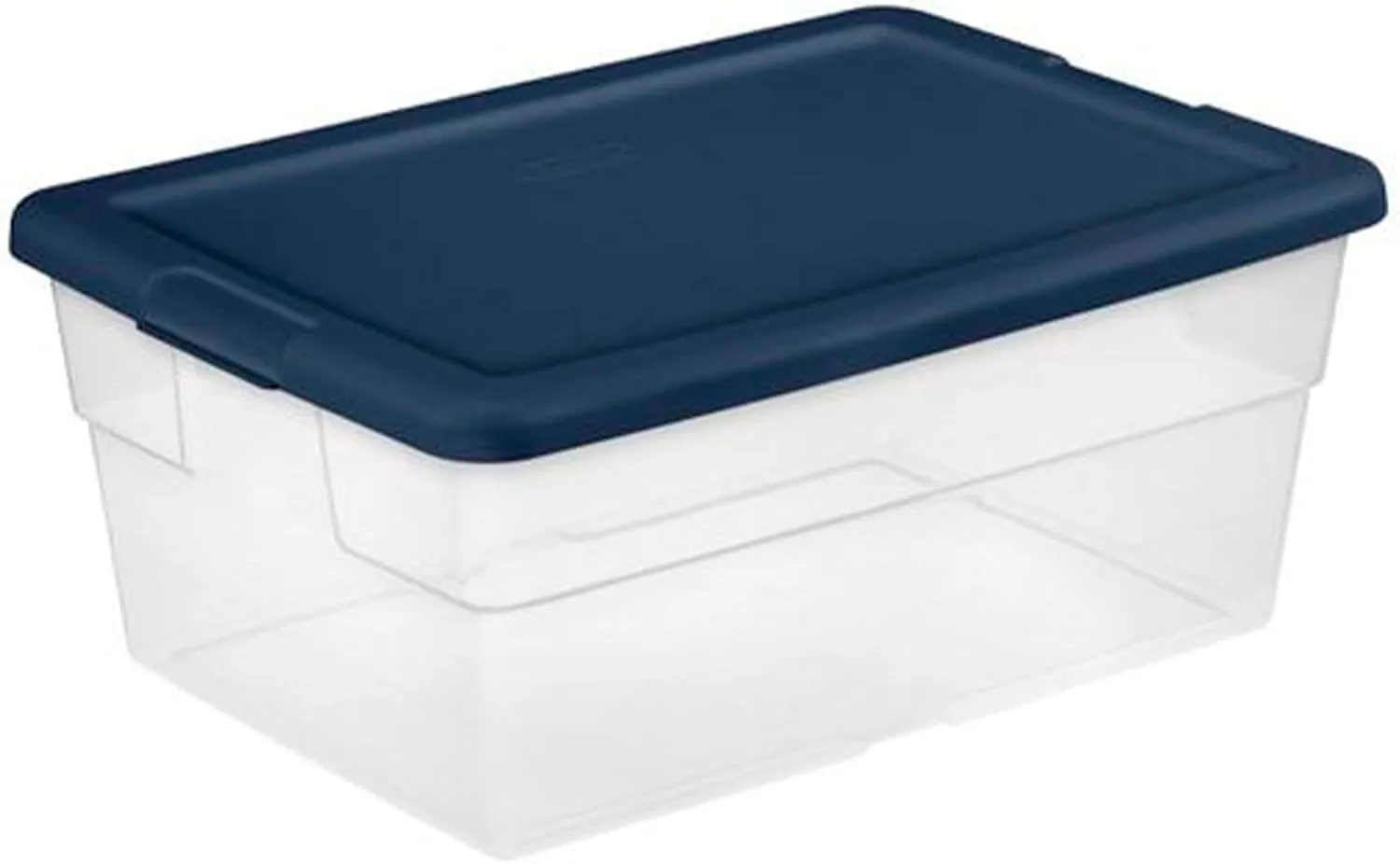 Sterilite Set of (2) 16 Qt. Storage Boxes Clears, 12 Pack, Marine Blue