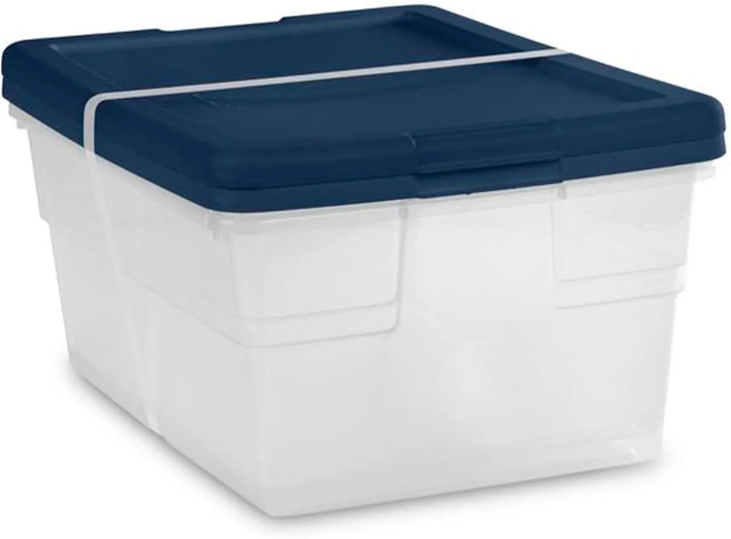 Sterilite Set of (2) 16 Qt. Storage Boxes Clears, 12 Pack, Marine Blue