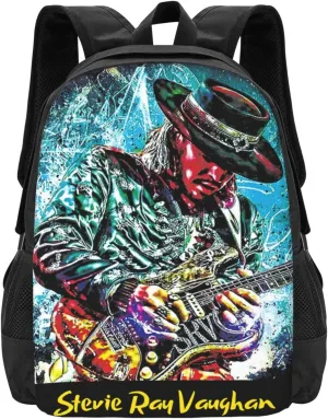 Stevie Great Ray Musician Vaughan Laptop Backpack Large Travel Bags Unisex Adult Gym Bags Casual Daypack for Office Beautiful Business Backpack Modern Notebook Bag for Woman