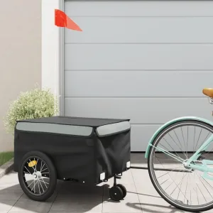 Sturdy Bike Trailer for Heavy Loads, Durable Iron Construction, 99.2 lb Capacity, Black and Gray