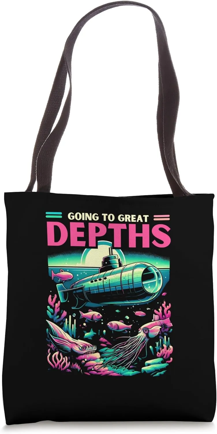 Submarine Going To Great Depths Oceanography Tote Bag