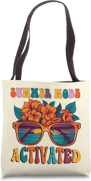 Summer Mode Activated Beachy Design Retro Tote Bag