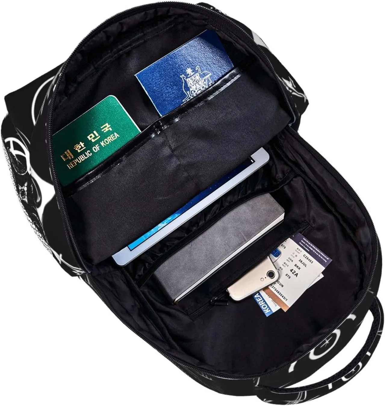 Supernatural Symbols Black Print Laptop Backpack Stylish Bookbag College Daypack Travel Business Work Bag For Men Women