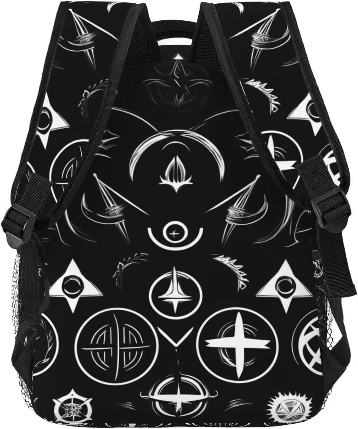 Supernatural Symbols Black Print Laptop Backpack Stylish Bookbag College Daypack Travel Business Work Bag For Men Women