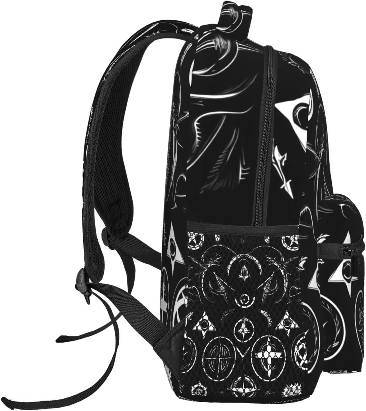 Supernatural Symbols Black Print Laptop Backpack Stylish Bookbag College Daypack Travel Business Work Bag For Men Women