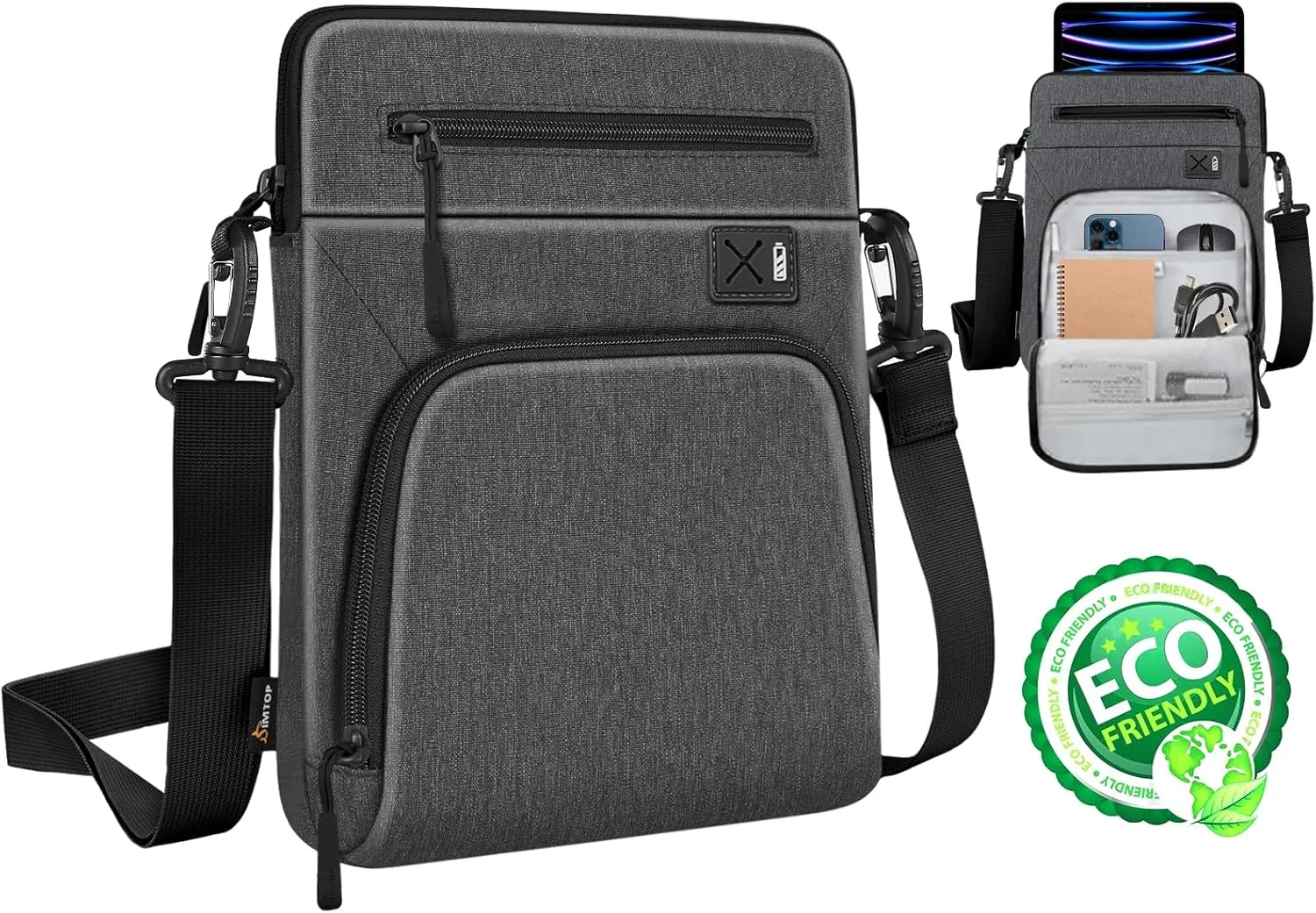 Tablet Shoulder Sleeve Bag Compatible with 12.9-inch New iPad Pro (5th/4th/3rd Gen) 2022-2018 with Magic Keyboard and Smart Keyboard Folio or Slim Folio Pro Case, (12.9 inch, Dark Grey)