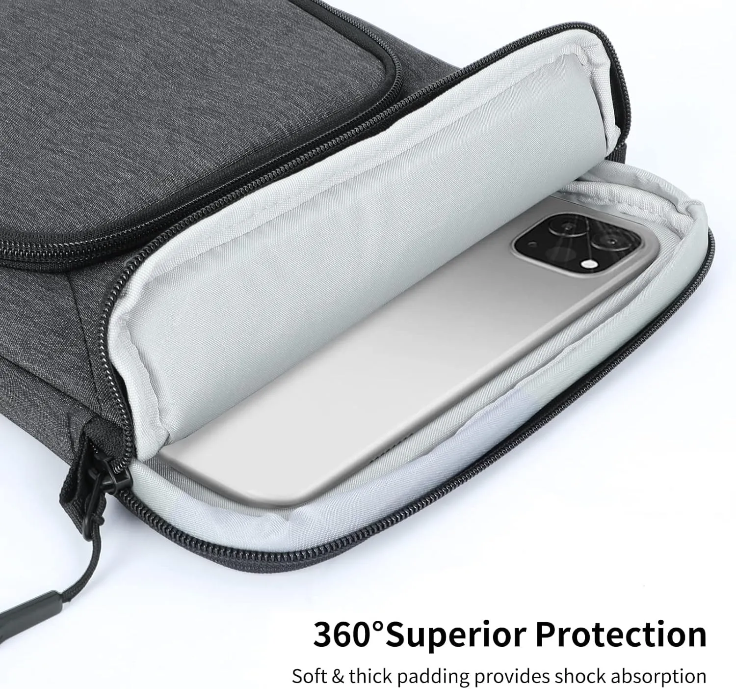 Tablet Shoulder Sleeve Bag Compatible with 12.9-inch New iPad Pro (5th/4th/3rd Gen) 2022-2018 with Magic Keyboard and Smart Keyboard Folio or Slim Folio Pro Case, (12.9 inch, Dark Grey)