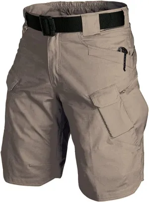 Tactical Work Shorts for Men Outdoor Casual Military Combat Hiking Cargo Shorts with Multi-Pocket (No Belt)