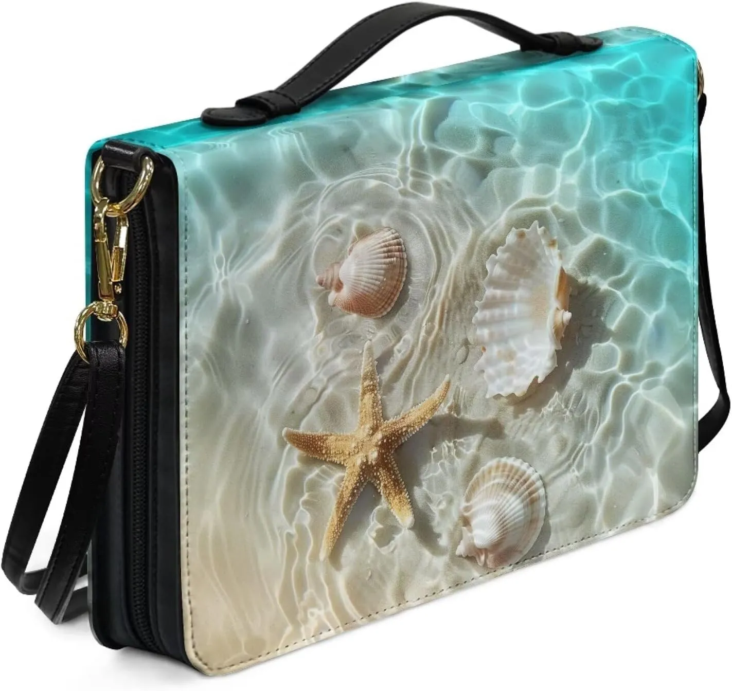 Talayituse Bible Cover for Women Men PU Leather Bible Case Bible Carrying Case Bible Tote Bag with Detachable Shoulder Strap
