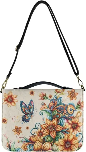Talayituse Bible Cover for Women Men PU Leather Bible Case Bible Carrying Case Bible Tote Bag with Detachable Shoulder Strap