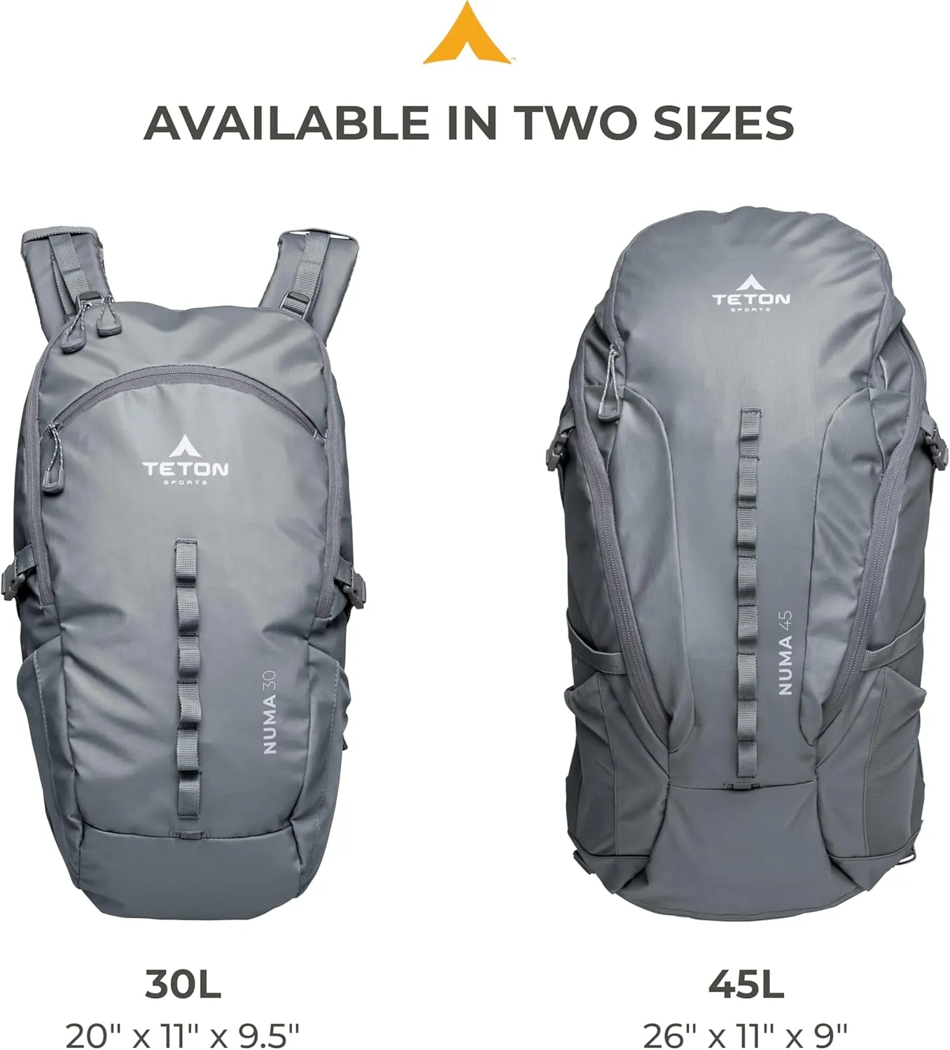 TETON Sports Numa backpack, sleek design, durable and ready for hiking, camping or backpacking. Lightweight with more room than you think. Perfect bugout bag. 30L, Granite