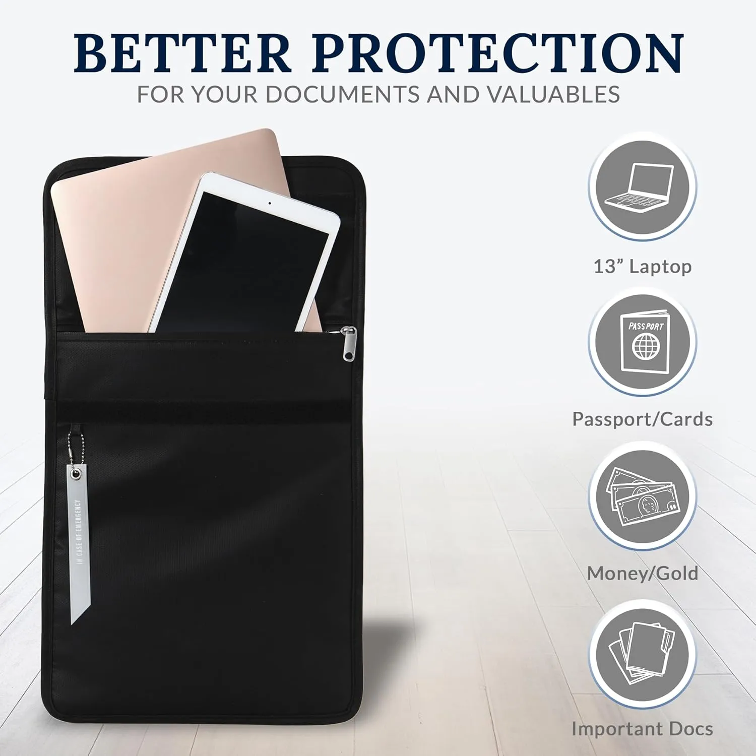 The PaperSavor™ Medium Fireproof Bag - Waterproof & Flame Retardant Bag for Documents