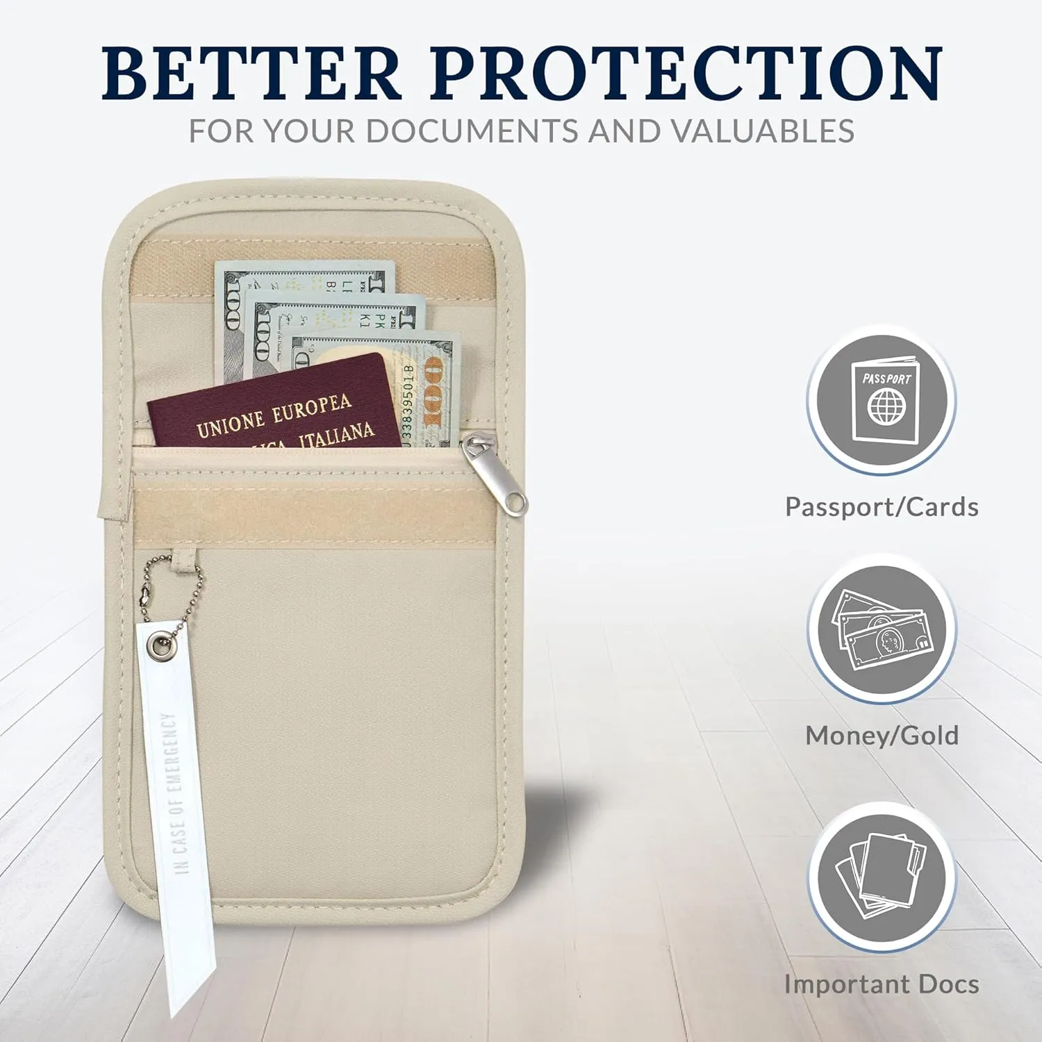 The PaperSavor™ Small Fireproof Bag - Waterproof & Flame Retardant Bag for Documents