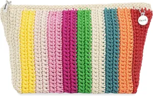 The Sak Essential Medium Pouch in Hand-Crochet, Travel Bag with Zipper Closure