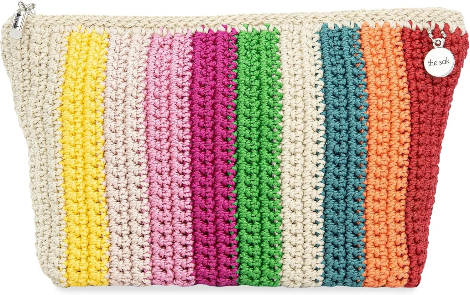 The Sak Essential Medium Pouch in Hand-Crochet, Travel Bag with Zipper Closure