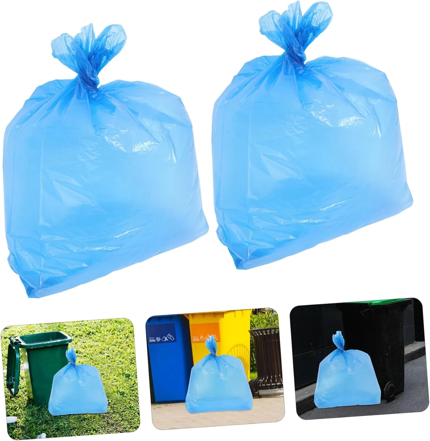 Thickened Anti-tear Trash Bags 50 Pack 80x100cm Blue Large Capacity Kitchen Bathroom Liners Garbage Bags for Office School Hotel