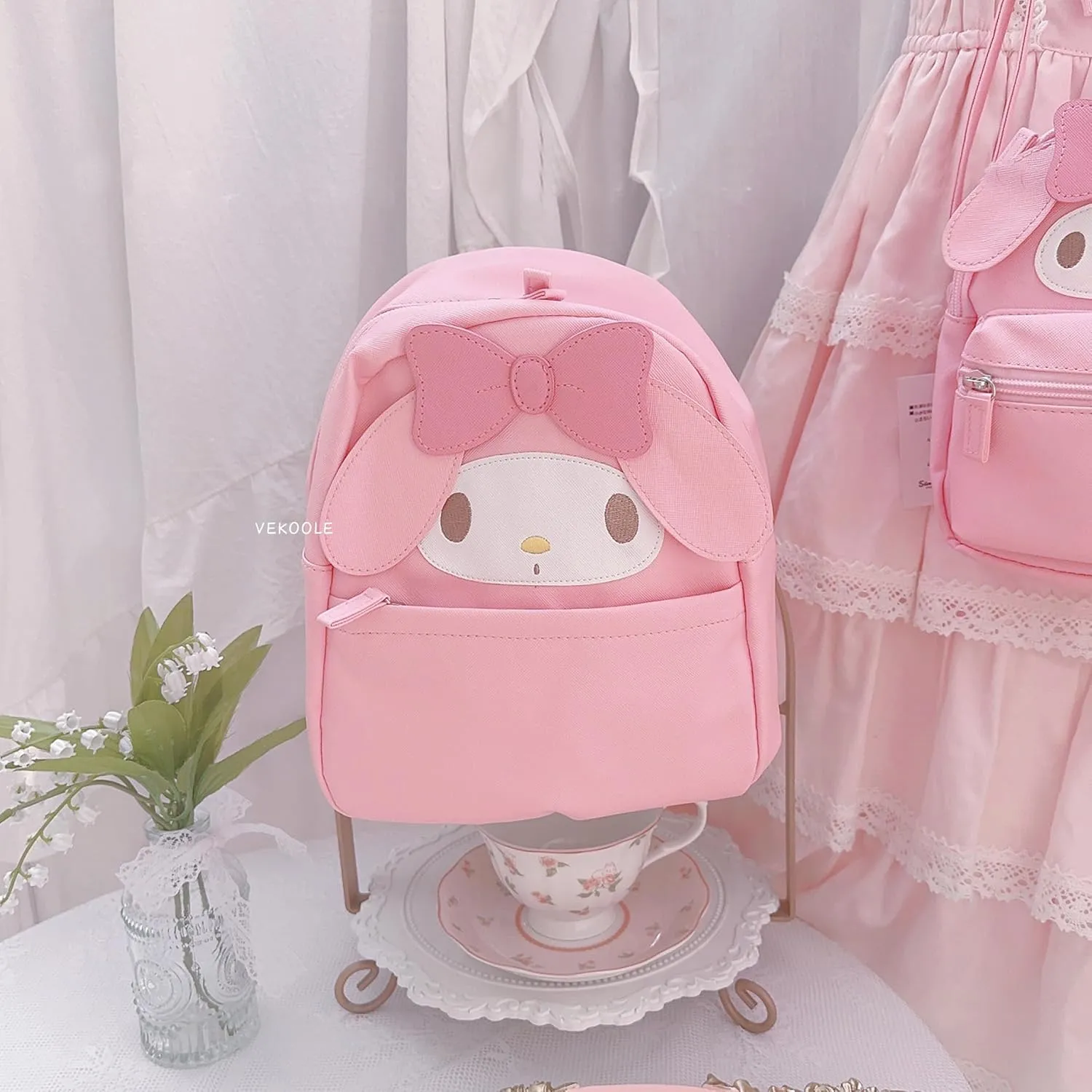 Toddler Cute Mini Backpack for Kids - Kawaii Casual Small Shoulder Bag, Girl Real Littles Preschool Cartoon Design, Simple Modern Baby Kindergarten Leash Bag, Anime Themed Gift(Pink)