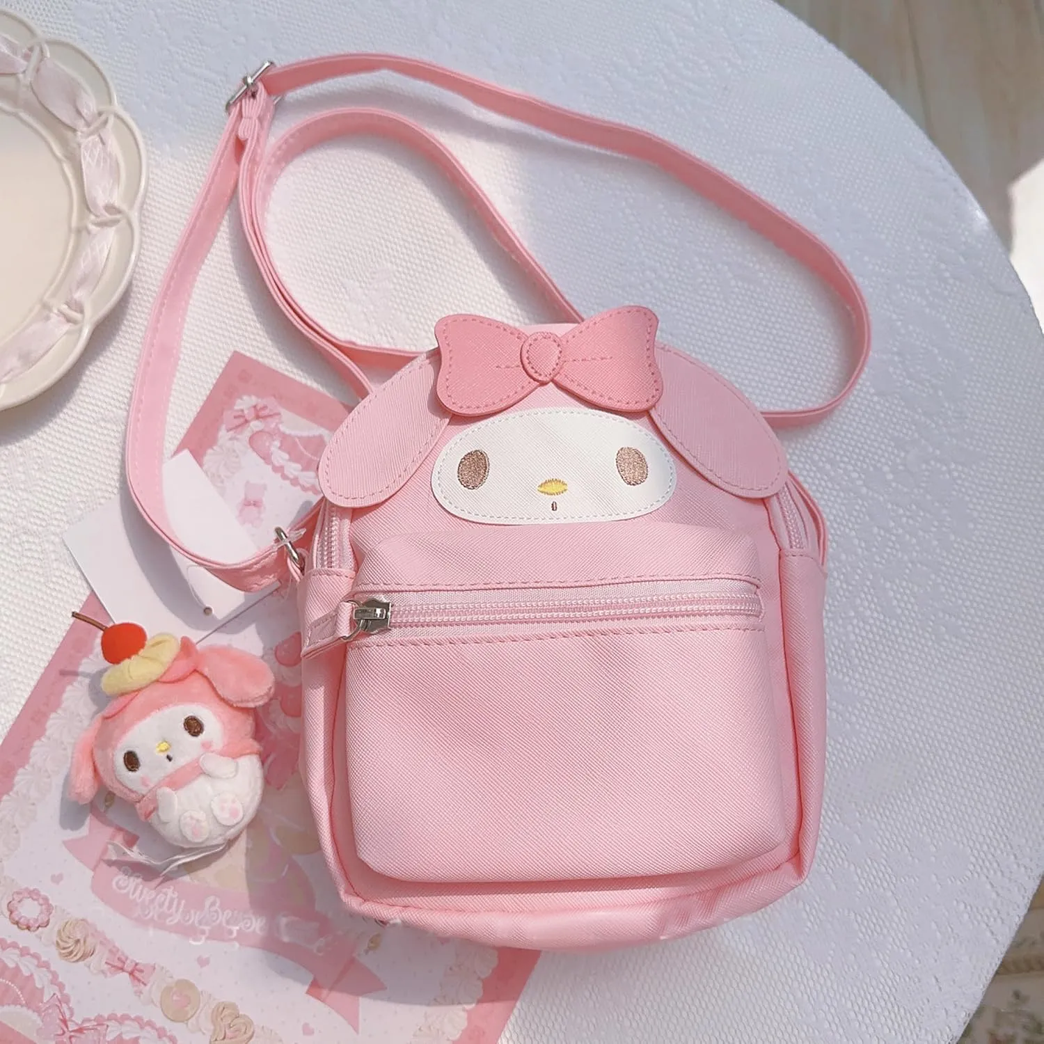 Toddler Cute Mini Backpack for Kids - Kawaii Casual Small Shoulder Bag, Girl Real Littles Preschool Cartoon Design, Simple Modern Baby Kindergarten Leash Bag, Anime Themed Gift(Pink)