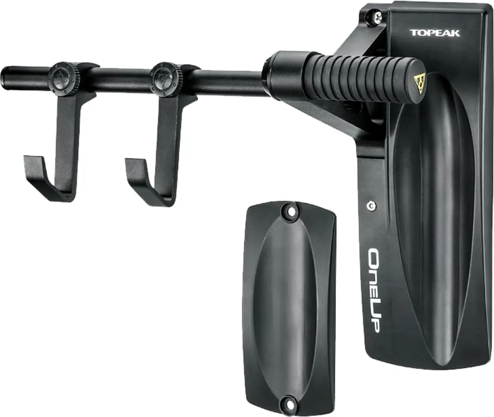 Topeak ONEUP Wall Mount Bike Hanger, Bicycle Storage, Black, 12.6” x 9.8” x 5.5”
