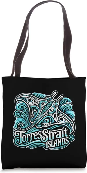 TORRES STRAIT ISLANDS - Manta Ray - Beach Waves - Blue Tote Bag