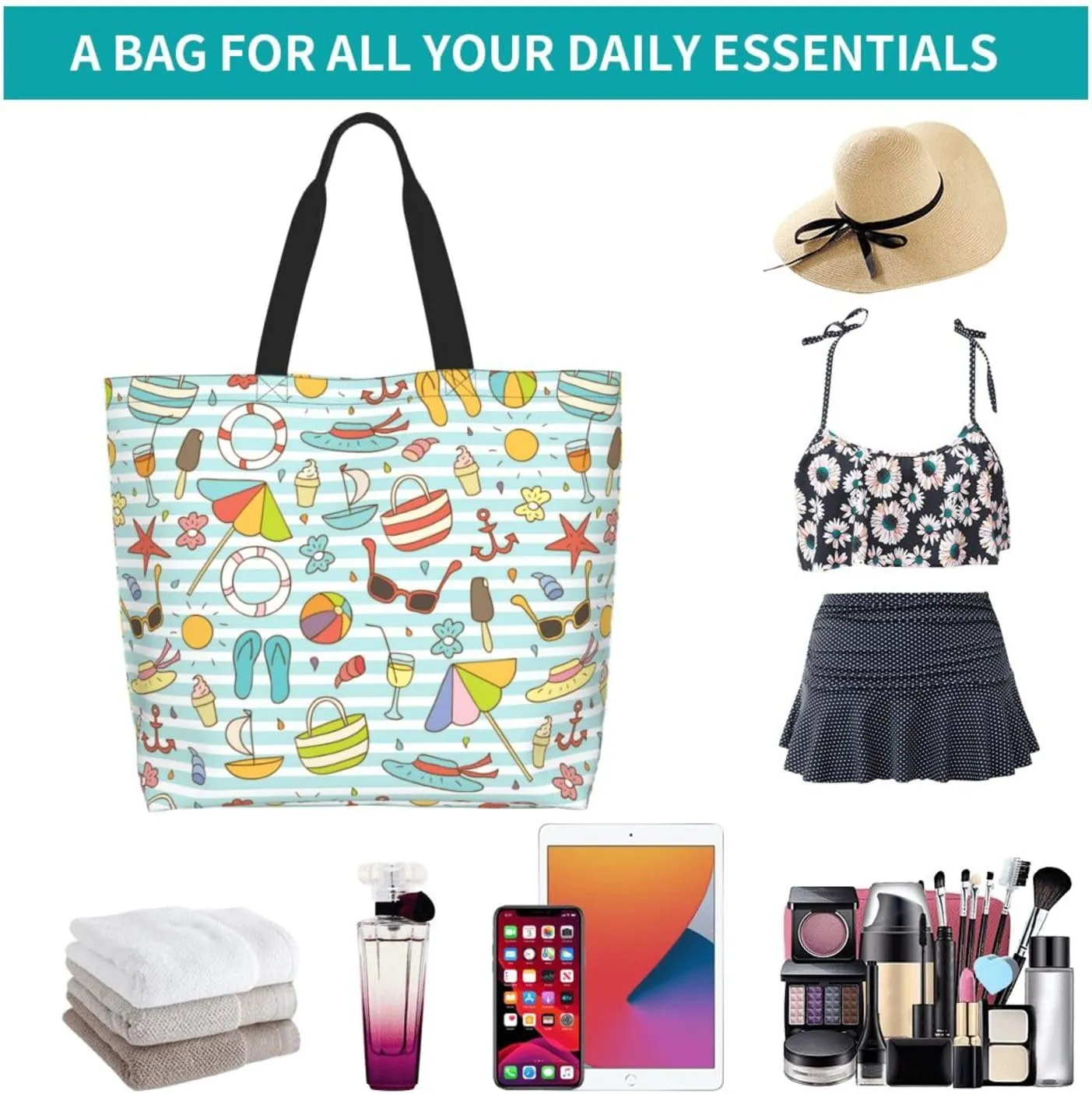 Tote Shoulder Bag Large Durable Handbag Lightweight Stylish for Daily Use-19.7x15.7x5.9 Inch