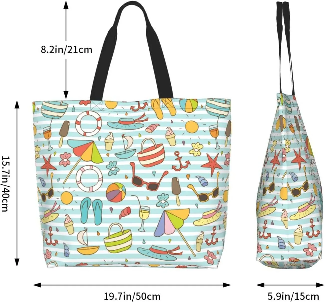 Tote Shoulder Bag Large Durable Handbag Lightweight Stylish for Daily Use-19.7x15.7x5.9 Inch