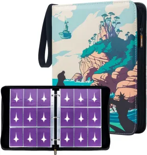 Trading Card Binder, 9 Pocket Sleeves Compatible with 900 Lorcana Cards, fits for MTG TCG Storage Display Collection (AR)