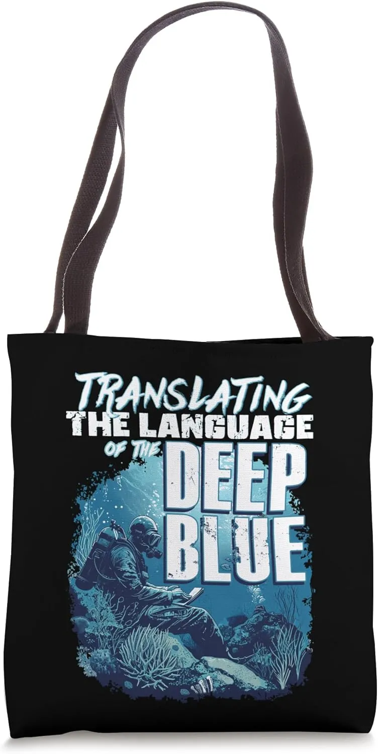 Translating the Language of the Deep Blue Oceanographer Tote Bag