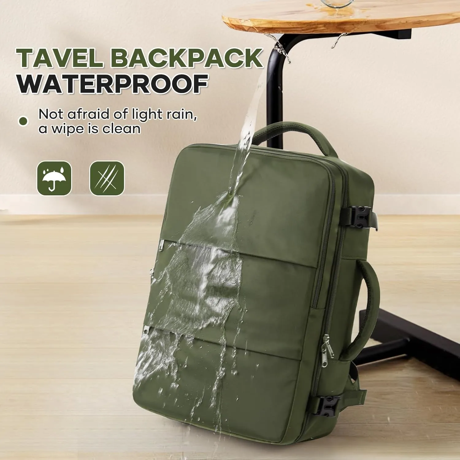 Travel Backpack For Women Men Carry on Backpack Luggage Flight Approved Personal item Travel Bag Essentials Mochila de viaje Laptop Backpack Olive Green