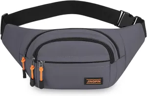 Travel bag, travel waist bag, waterproof Oxford cloth, small compartment classification, suitable for sports riding,(Grey)