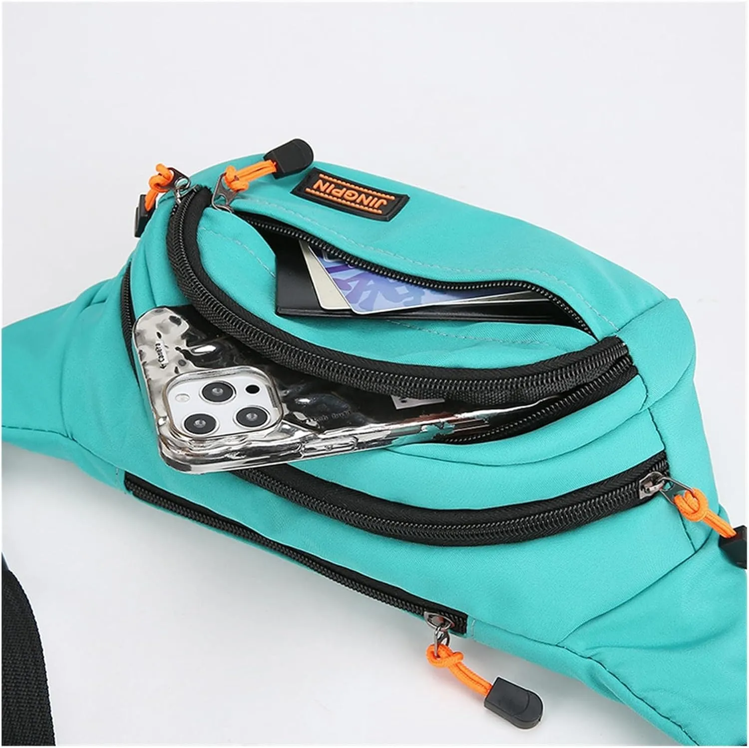 Travel bag, travel waist bag, waterproof Oxford cloth, small compartment classification, suitable for sports riding,(Grey)