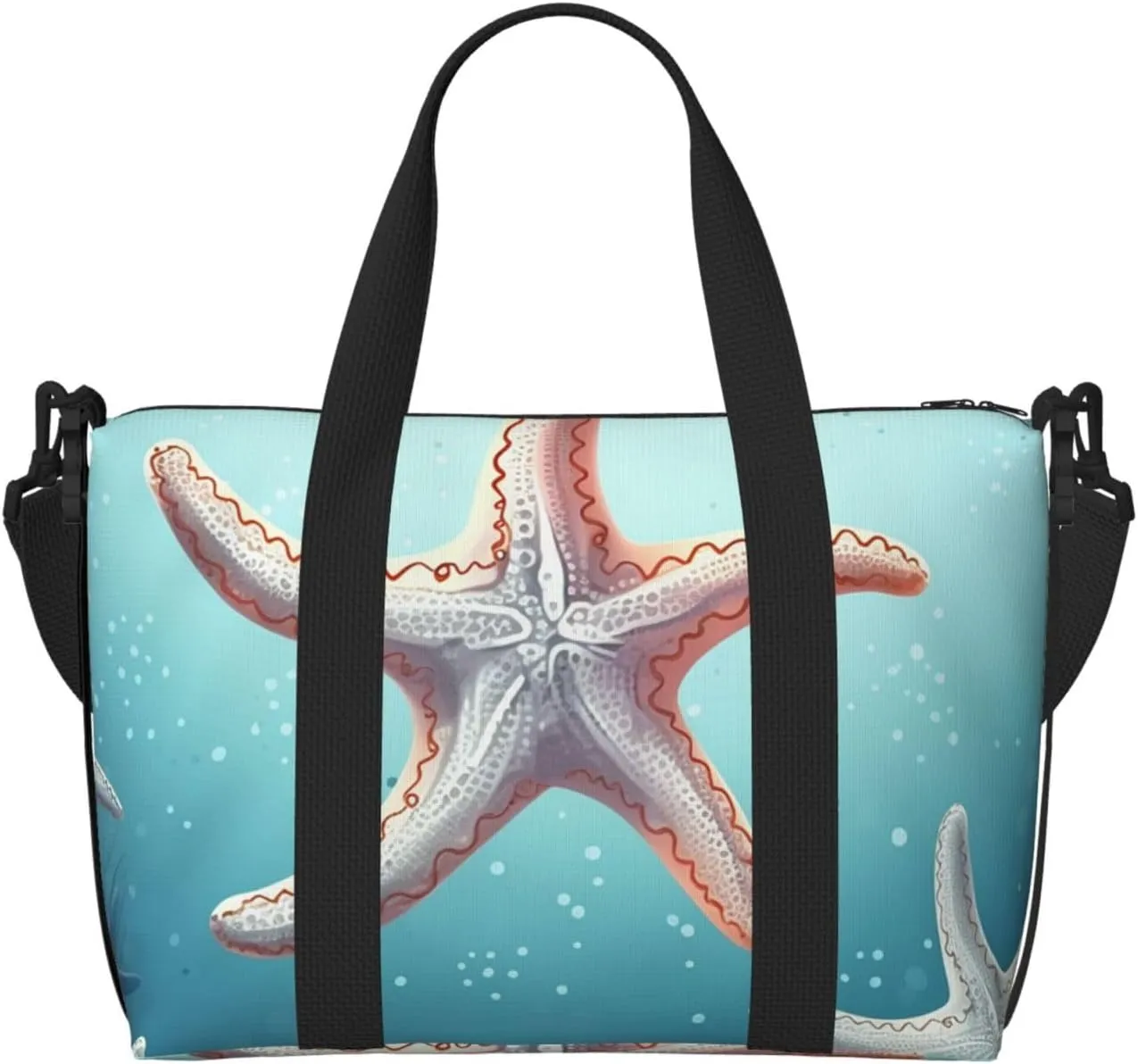 Travel Duffel Bag for Women Men Weekender Bags Sports Gym Bag Starfish Travel Bag Carry on Overnight Bag Waterproof Luggage Bag with Shoulder Strap