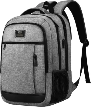 Travel Laptop Backpack Business Anti Theft Laptop Backpack with USB Charging Port, Large Computer Bag for Men Women(Grey,17.3inch)
