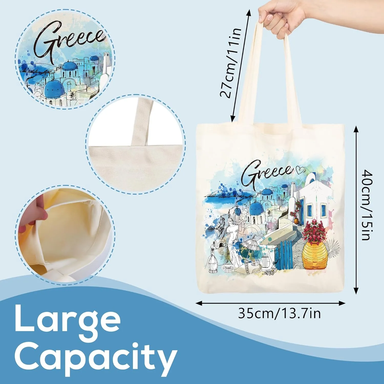 Travel Souvenirs Tote Bag - Mushroom Shark Marine Gifts Canvas Bag, Reusable Lemon Greece New York Shopping Bags