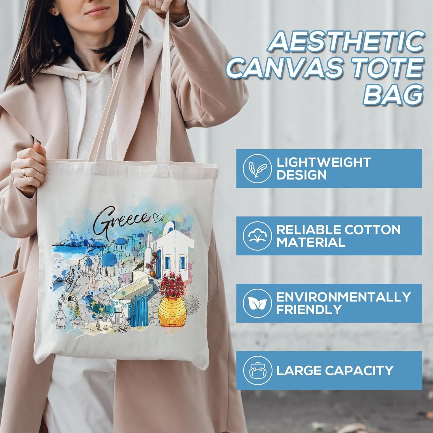 Travel Souvenirs Tote Bag - Mushroom Shark Marine Gifts Canvas Bag, Reusable Lemon Greece New York Shopping Bags