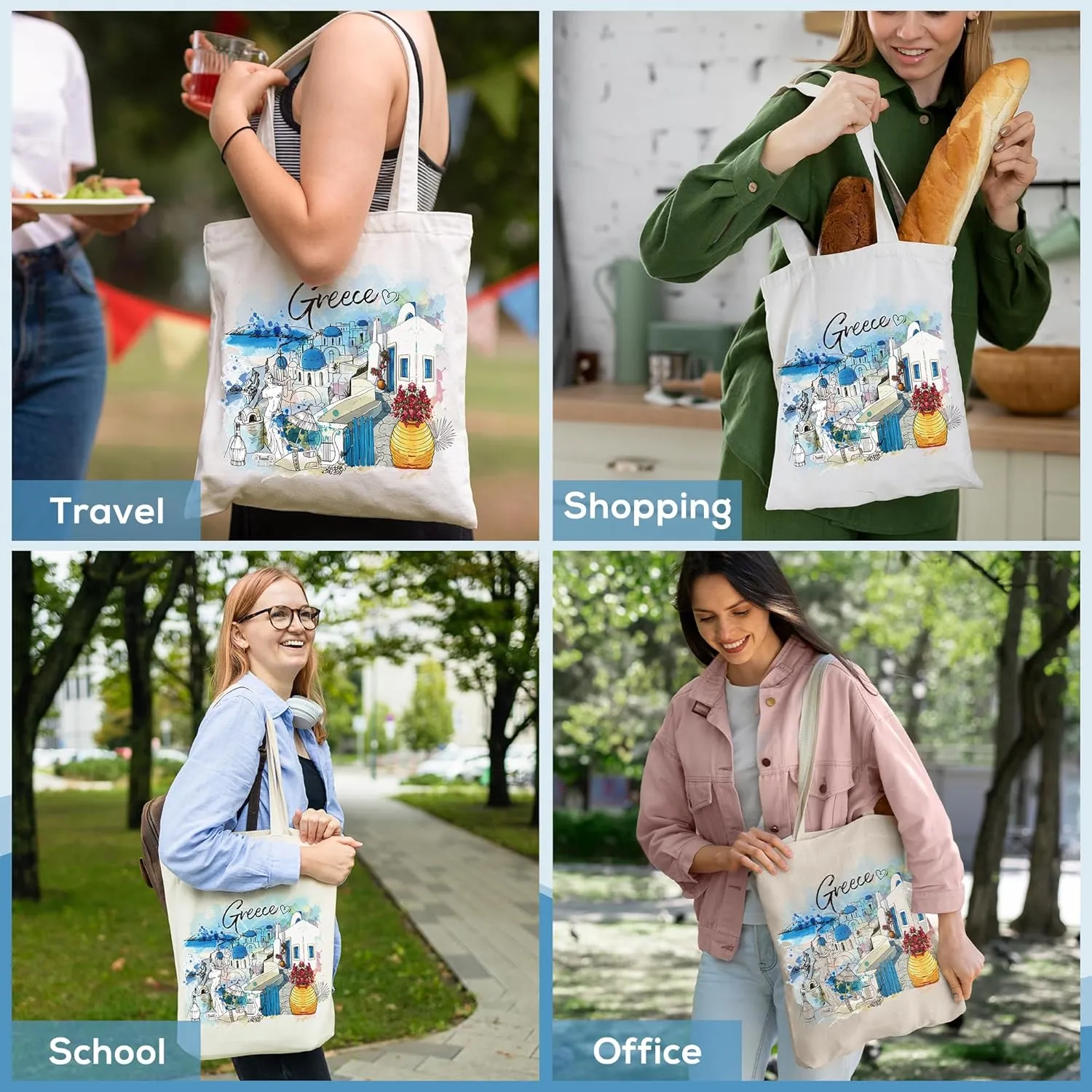 Travel Souvenirs Tote Bag - Mushroom Shark Marine Gifts Canvas Bag, Reusable Lemon Greece New York Shopping Bags